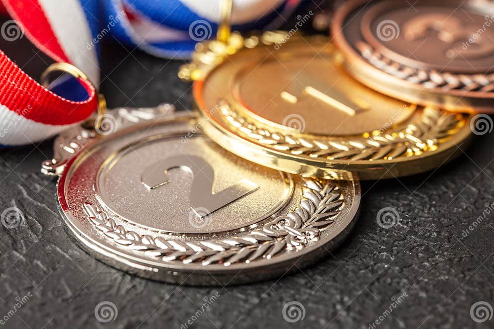 Gold Silver and Bronze Medal with Ribbons Award for First Second and Gold Silver and Bronze Medal with Ribbons Award for First Second and