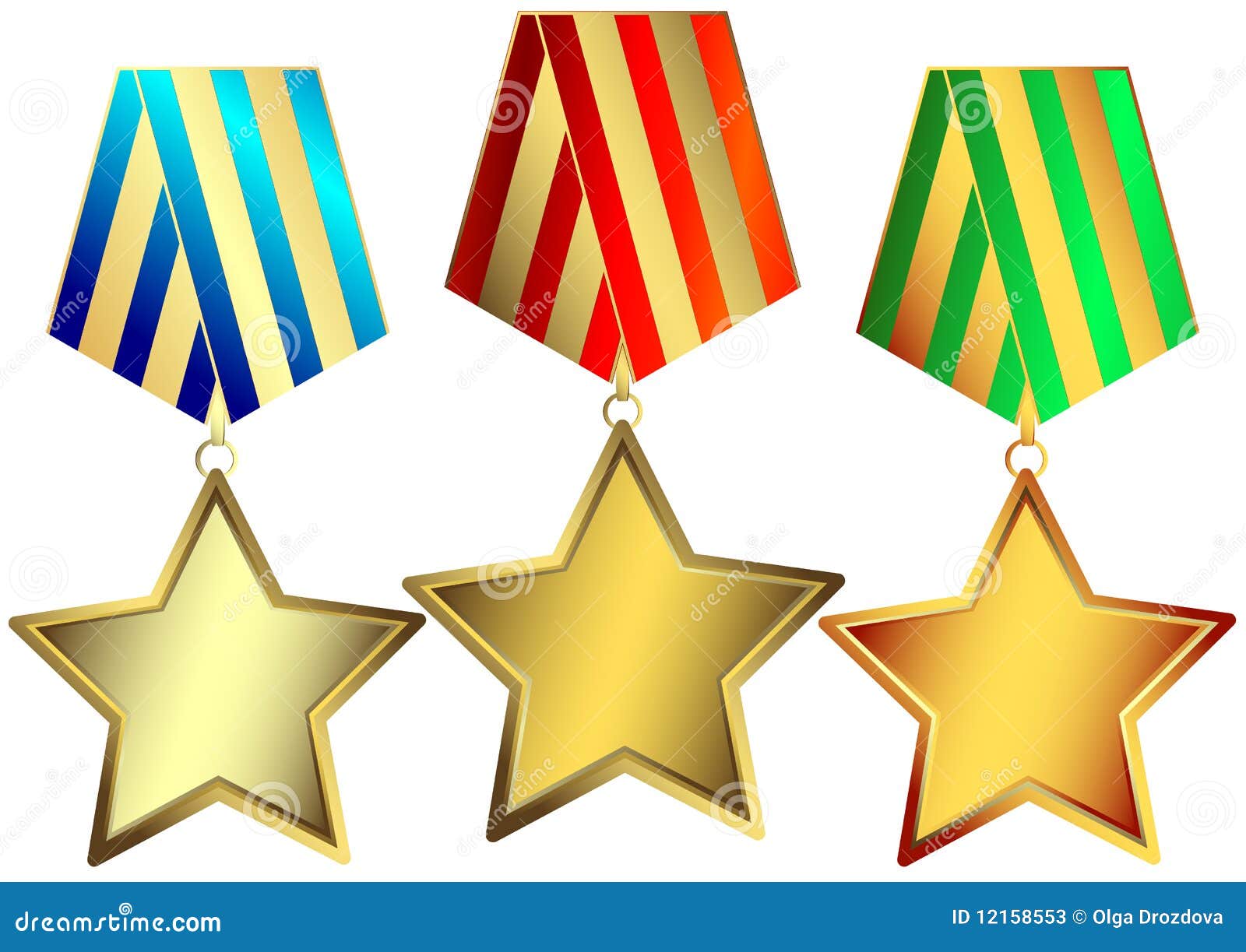 Gold, Silver And Bronze Stars (vector) Stock Photos Image 12158553