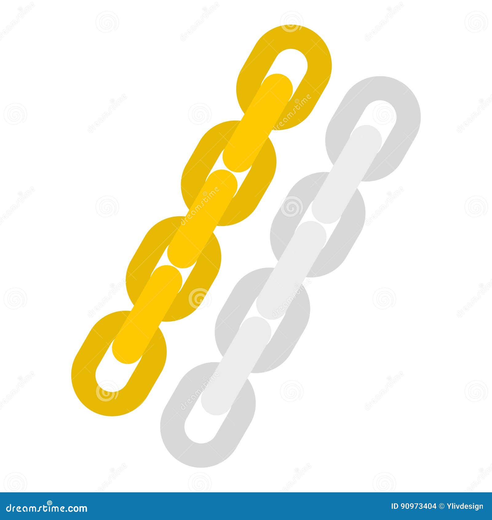 Gold And Silver Chain Icon Isolated Stock Vector - Illustration of
