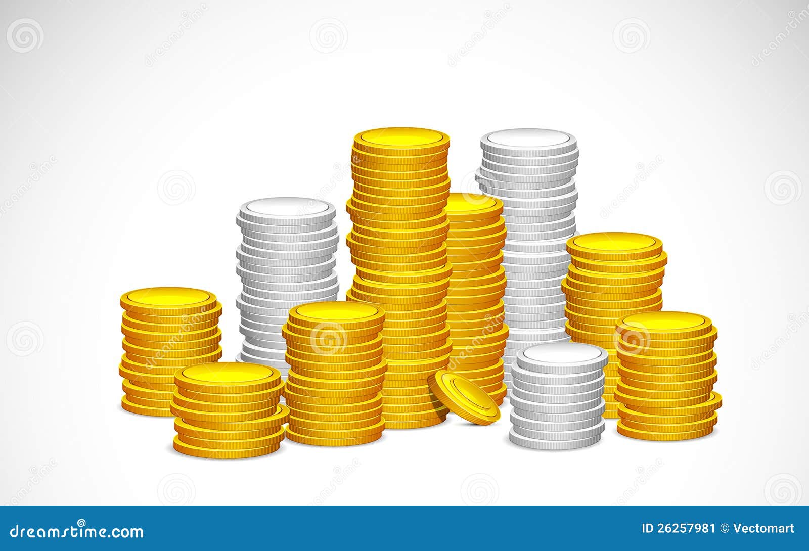 Gold and Silver Coin stock vector. Illustration of colorful - 26257981