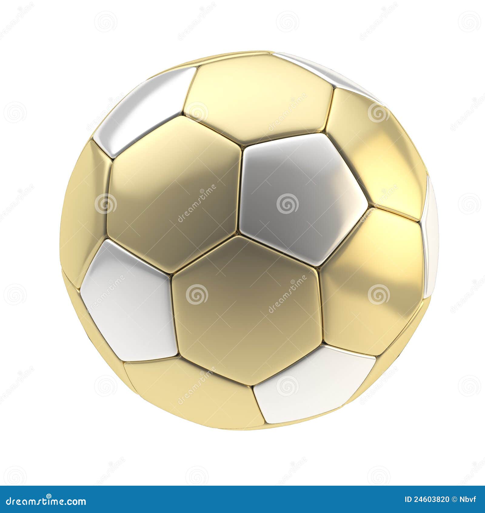 Gold and Silver Football Ball Isolated Stock Illustration ...