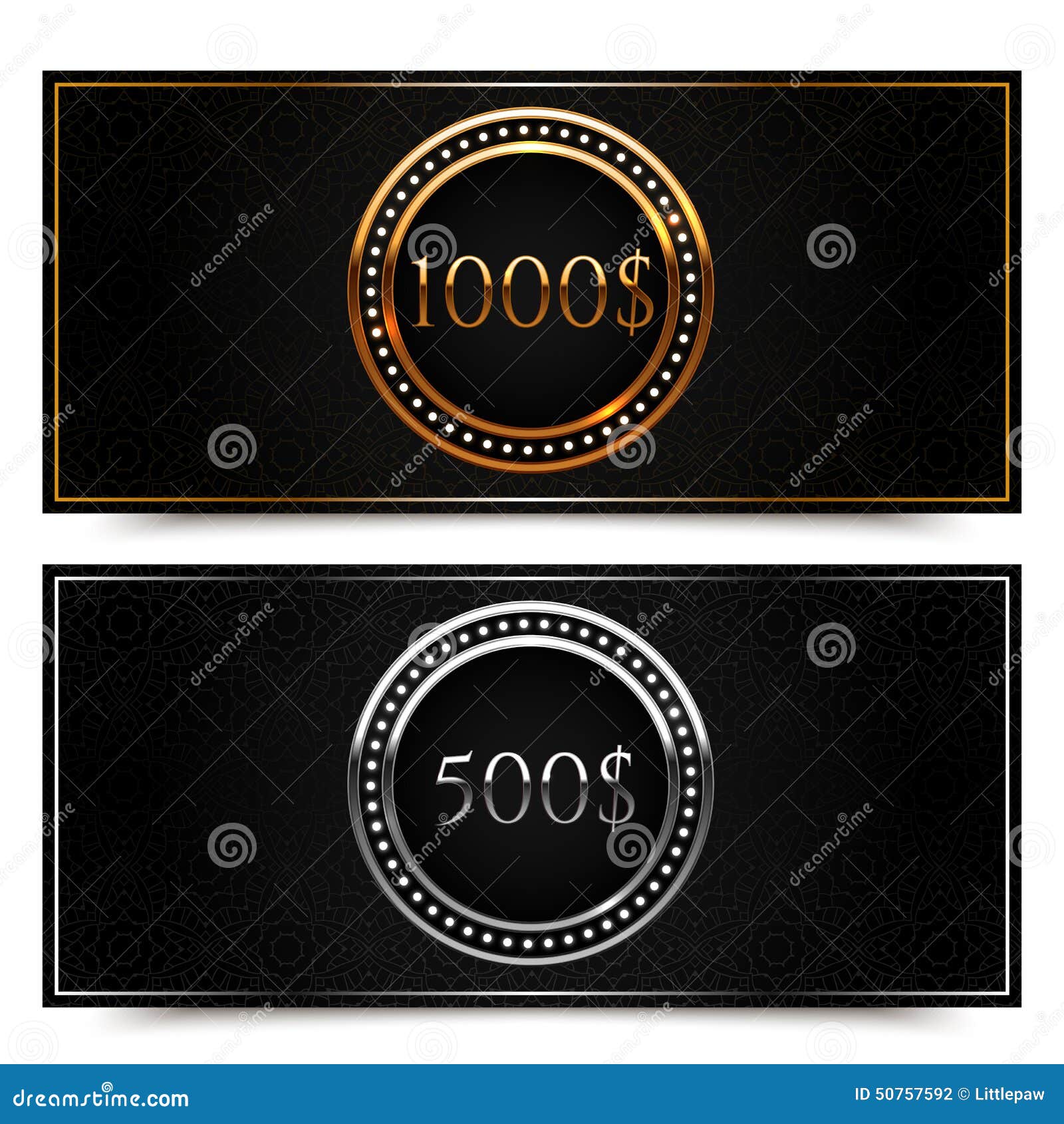 Gold and Silver Gift Voucher Stock Vector Illustration of celebration