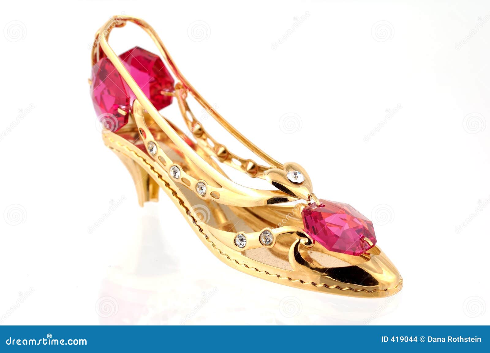 Gold Slipper stock photo. Image of conceptual, gift, valentines 419044