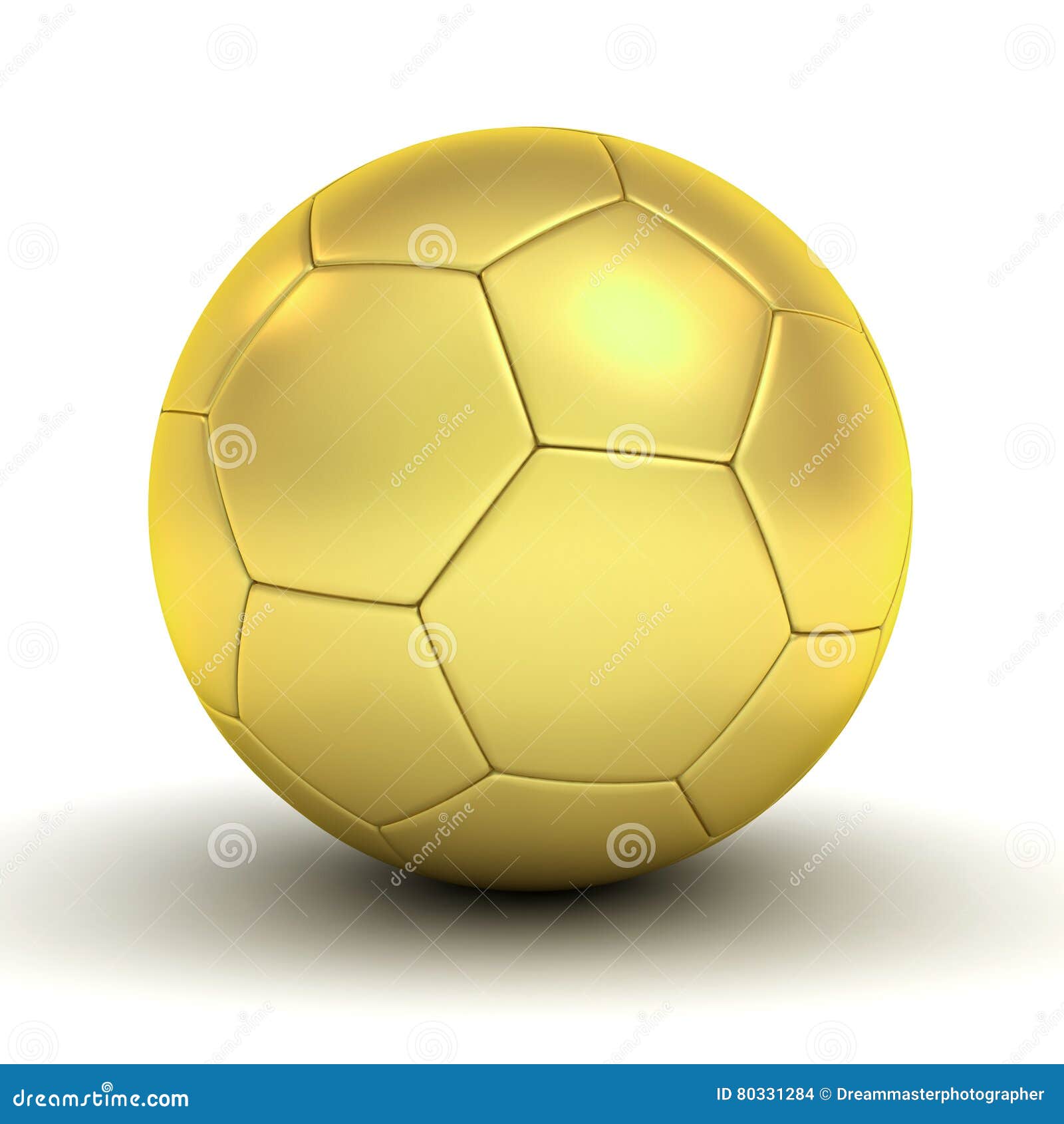 Gold Soccer Ball Over White Background with Reflection and Shadow Stock ...
