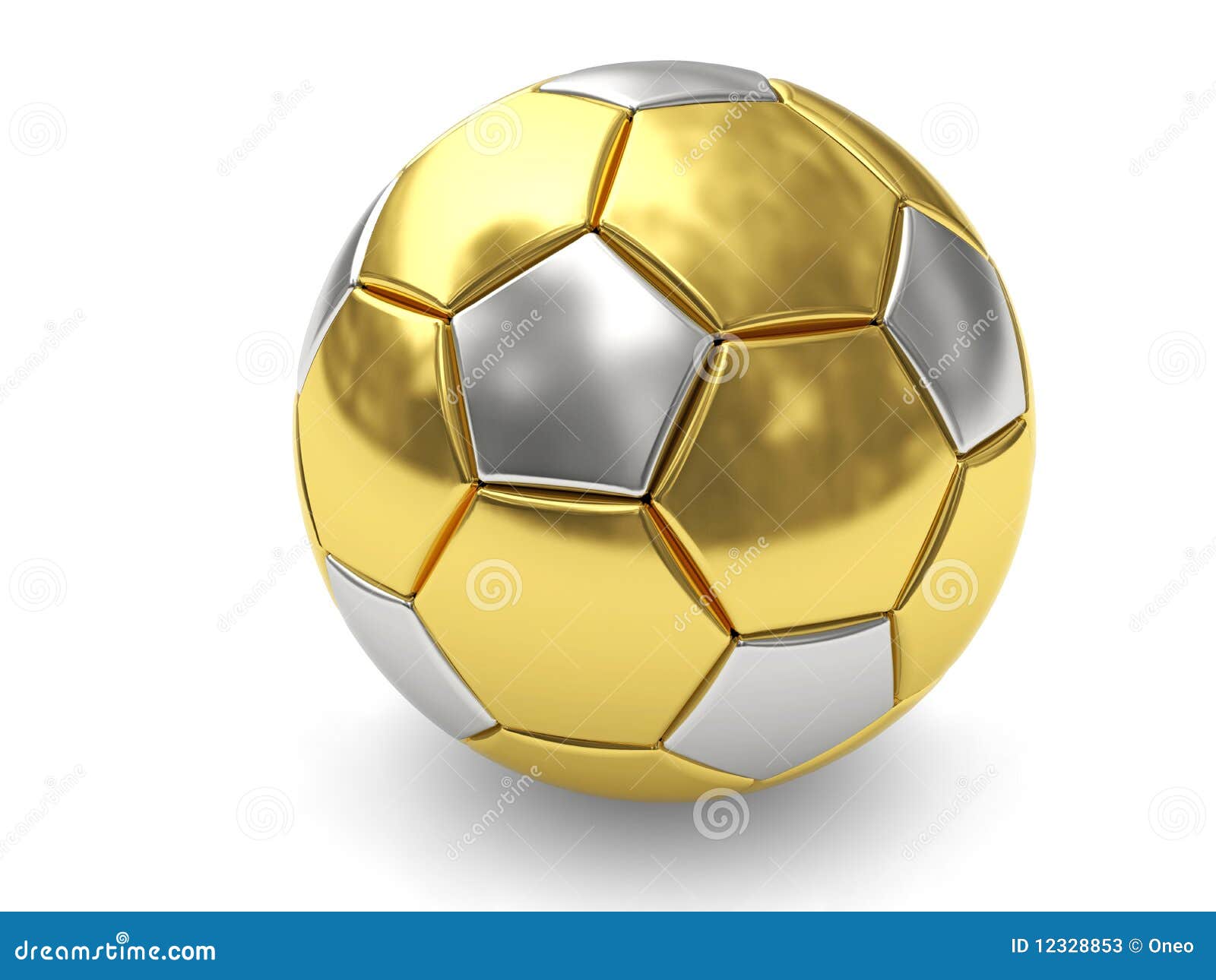 Gold Soccer Ball On White Background Stock Photos - Image: 12328853