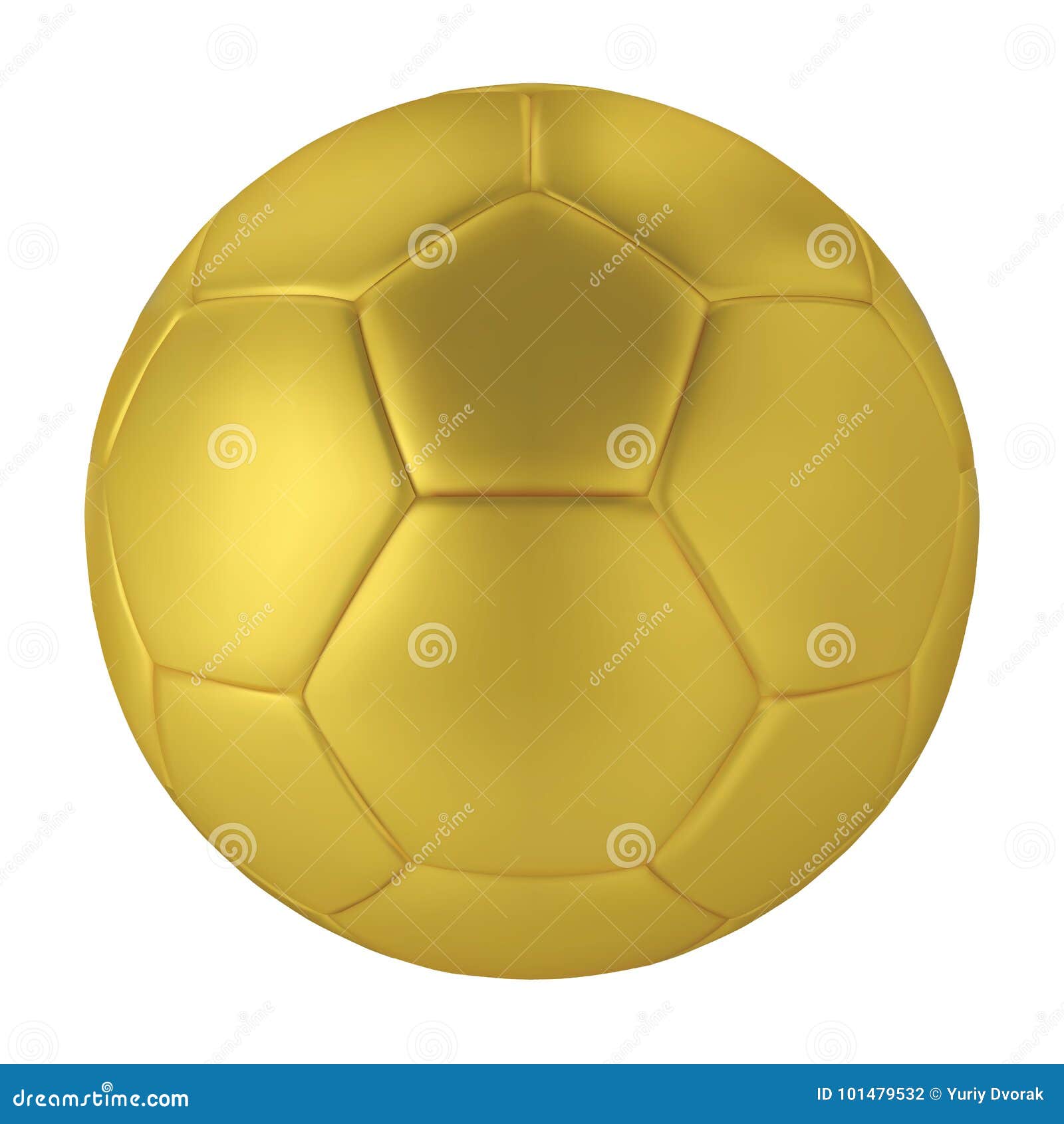 Gold Soccer Ball on White Background. Golden Football Ball. Stock ...