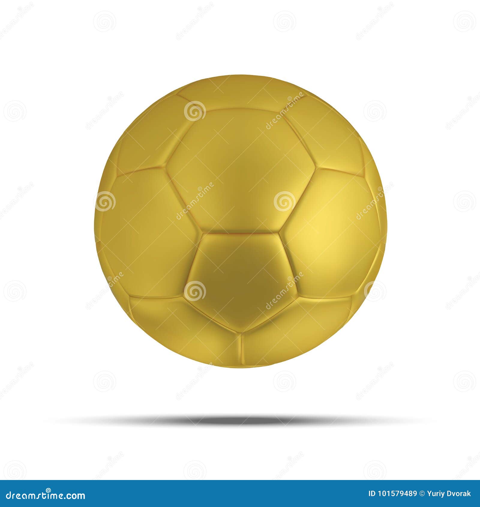 Gold Soccer Ball on White Background. Golden Football Ball. Stock ...