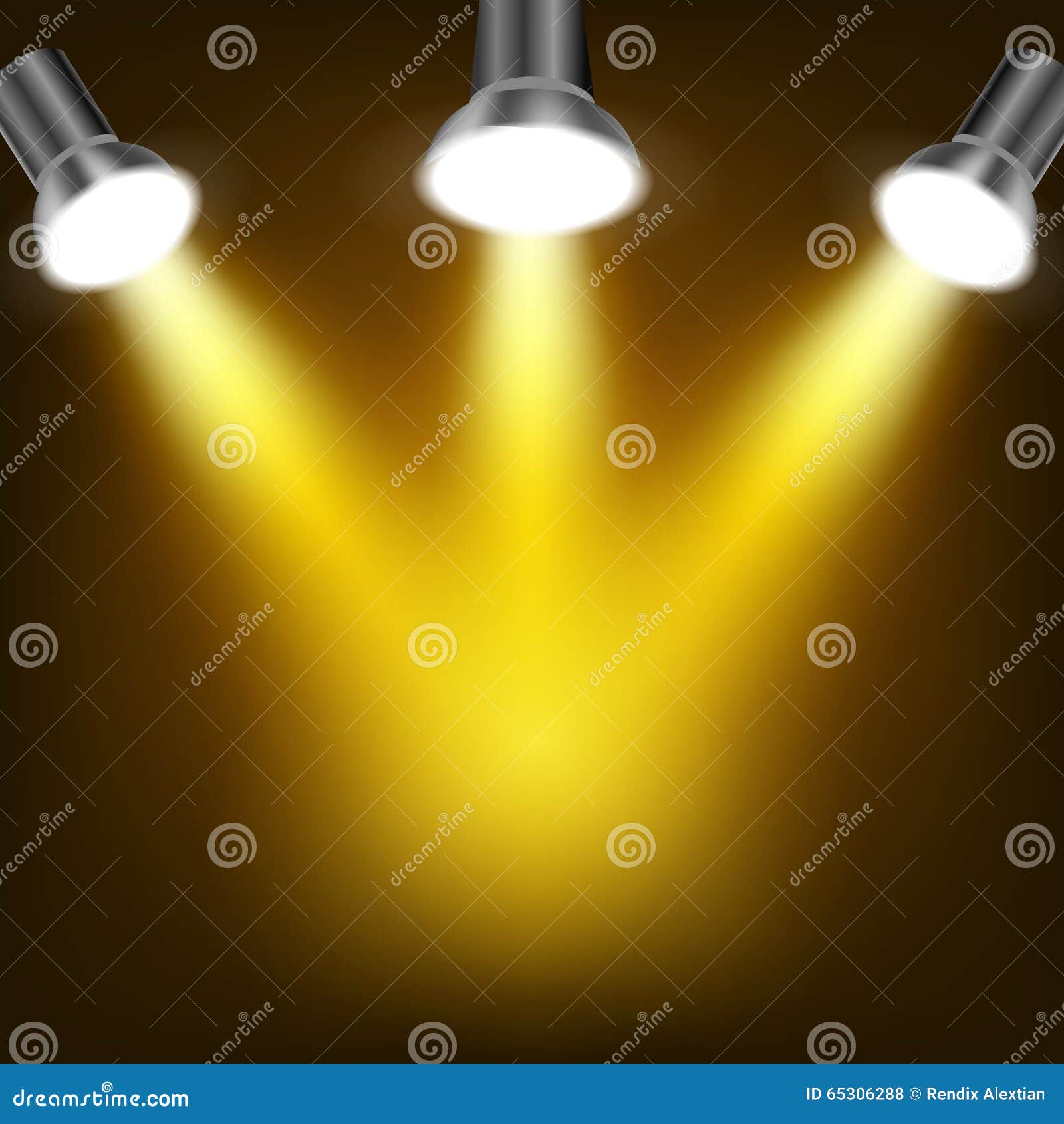 Gold Spotlights in Dark Background Stock Vector Illustration of gold