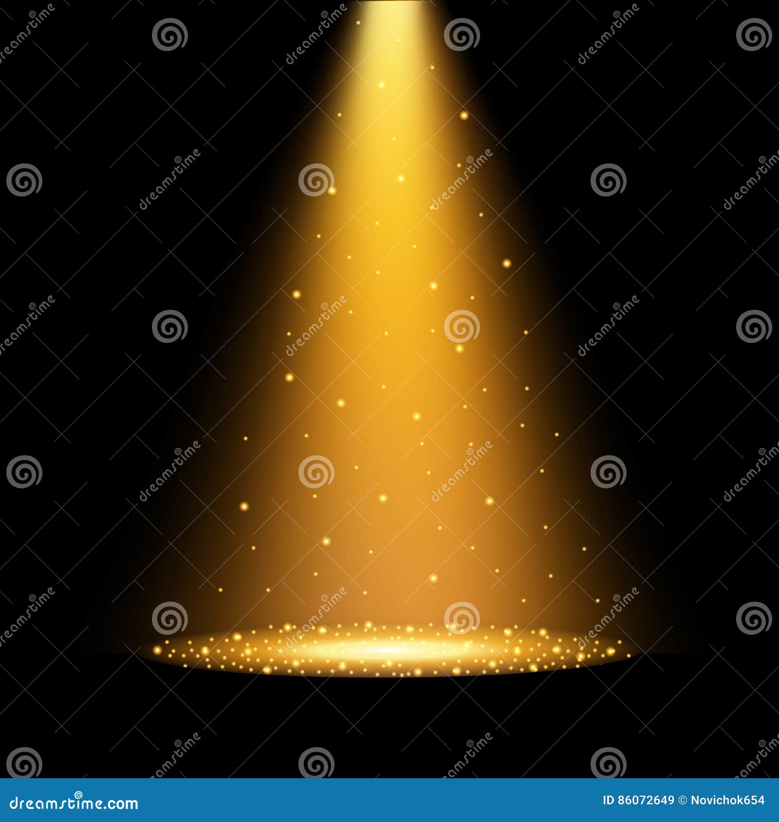 Gold Spotlights. Scene. Light Effects Stock Vector Illustration of