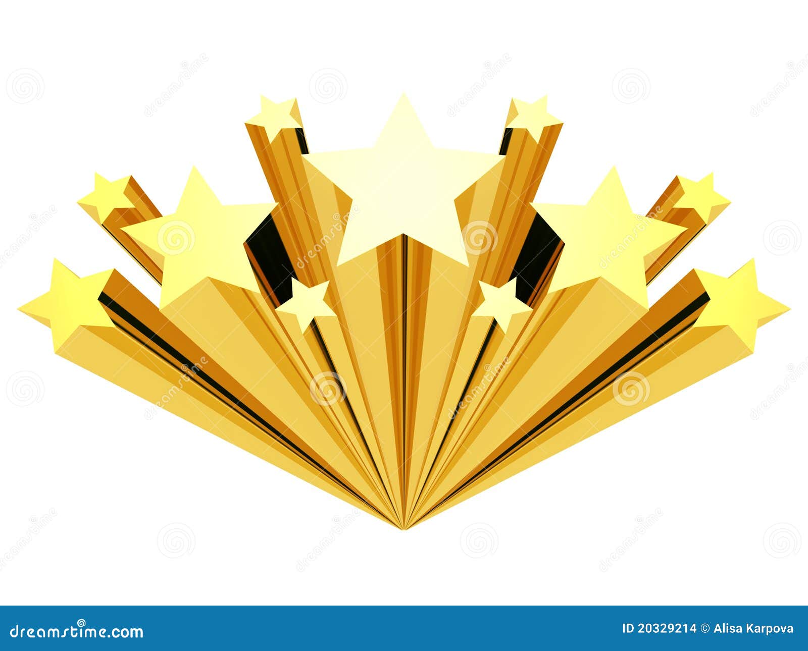 Gold star clip art isolated on a white