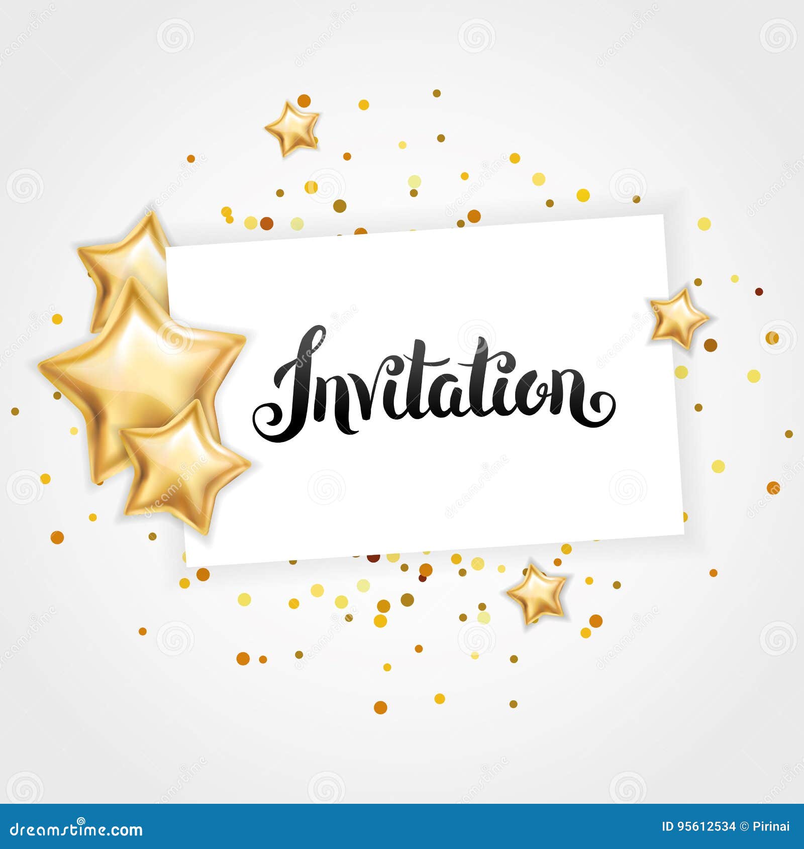 Gold Star Invitation Stock Vector Illustration Of Balloon Gold Star Invitation Stock Vector Illustration Of Balloon