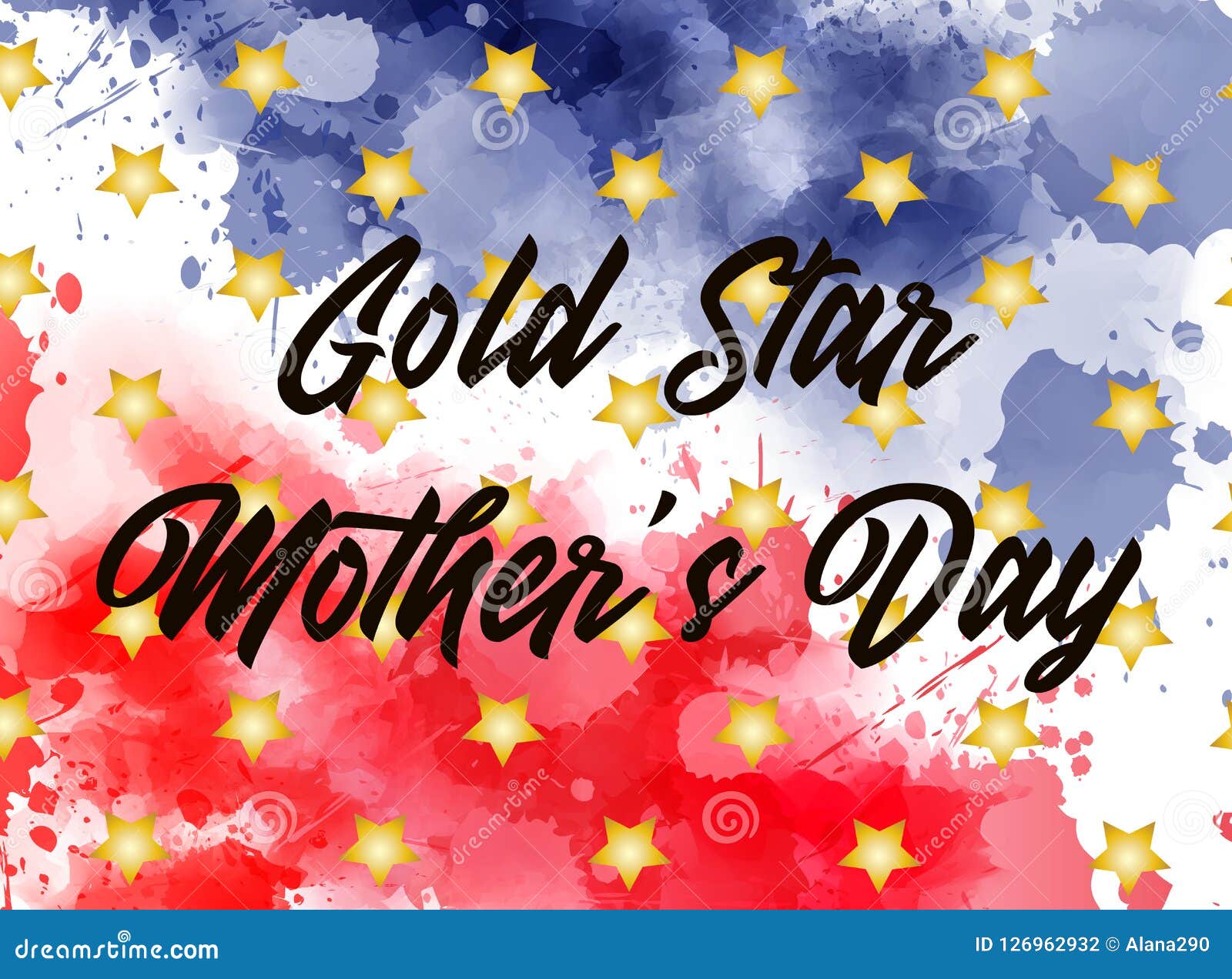 Gold Star Mother`s Day stock vector. Illustration of poster 126962932