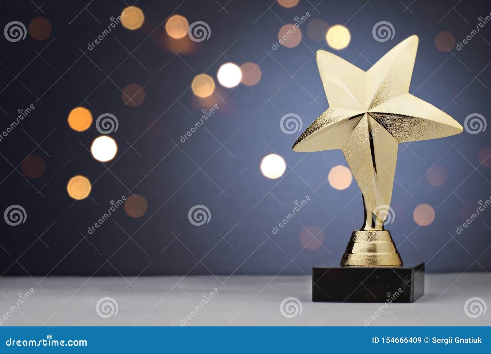 gold star trophy for a winner or champion