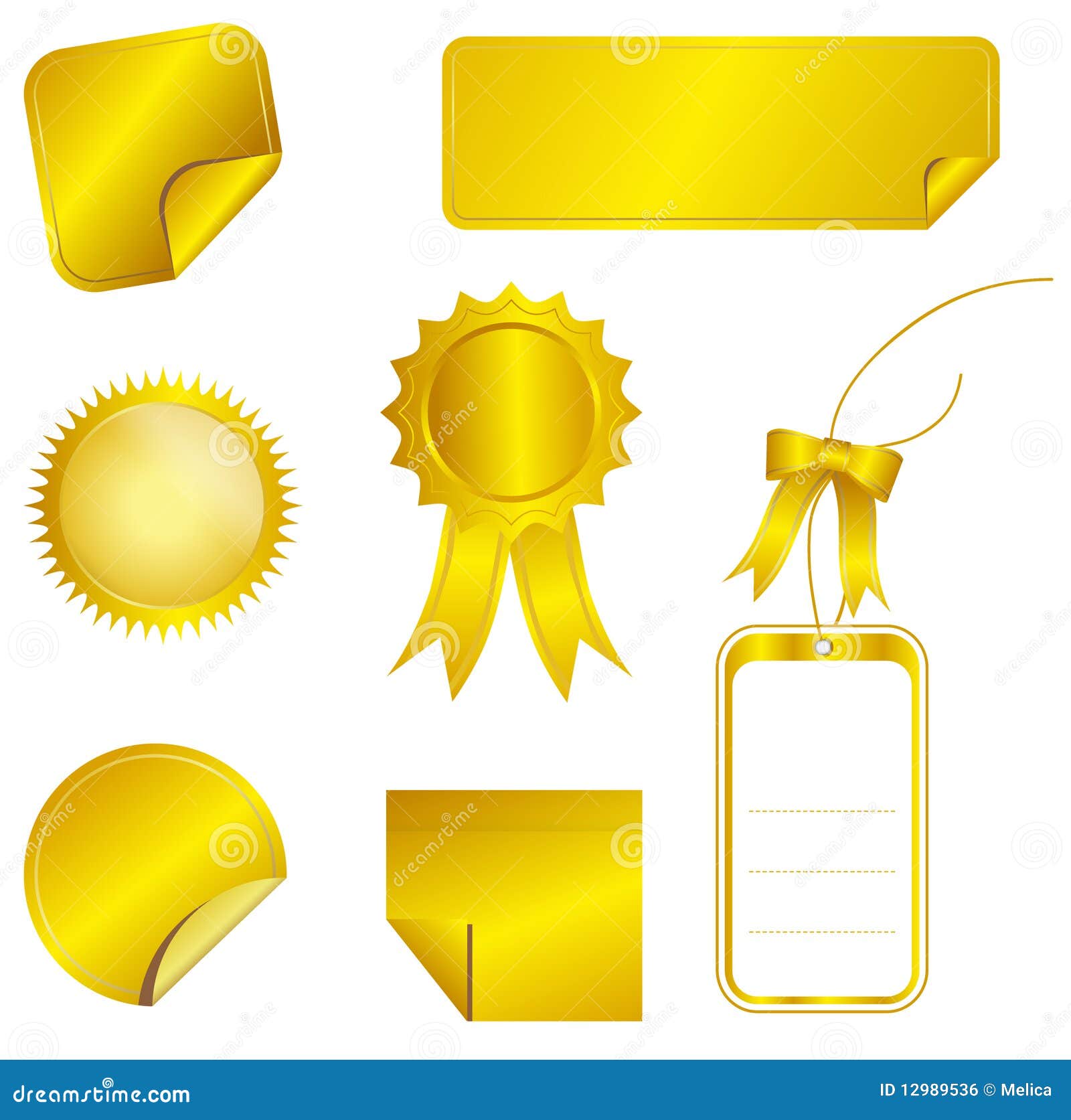 Gold stickers stock vector. Illustration of consumer 12989536
