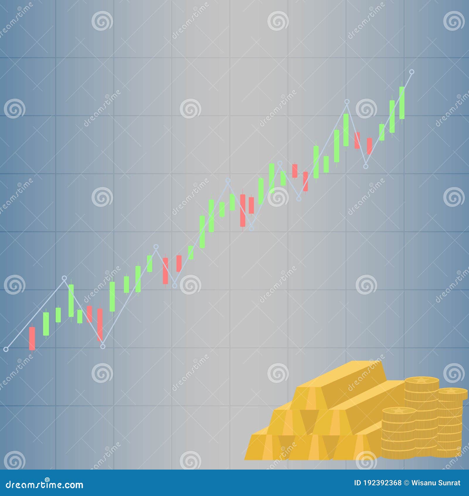 Gold stock index bar chart stock vector. Illustration of concept 192392368