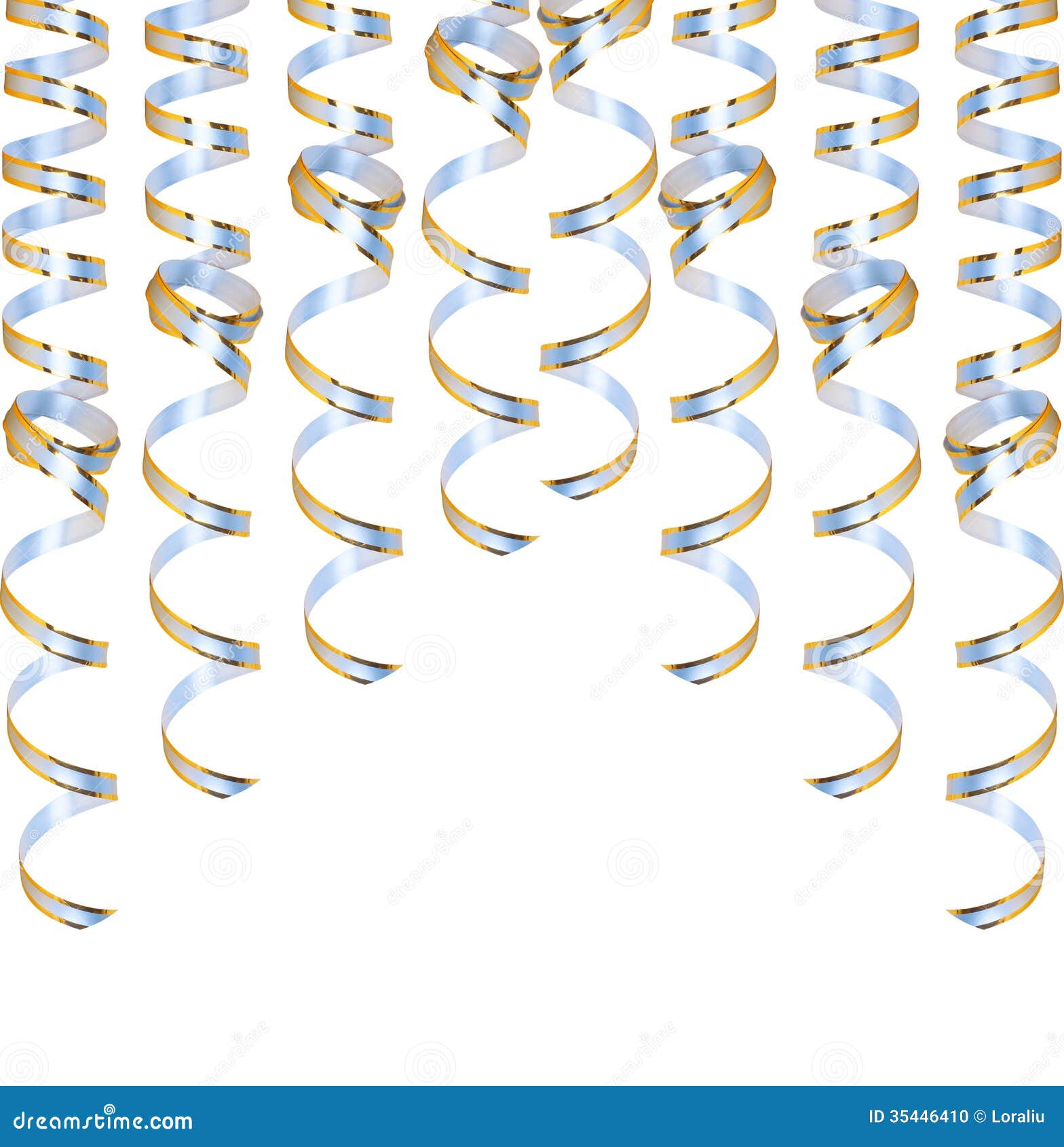 Gold Streamers For Festive Decoration Stock Photo - Image 