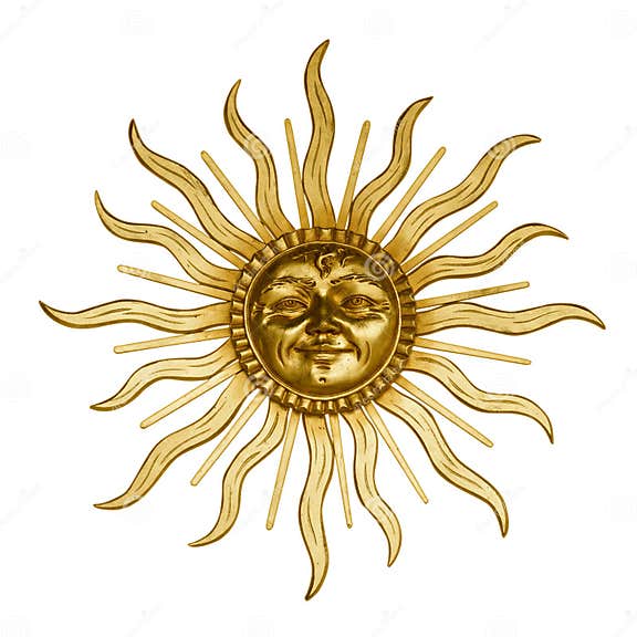 Gold sun with face stock photo. Image of handmade, ornament - 27080400