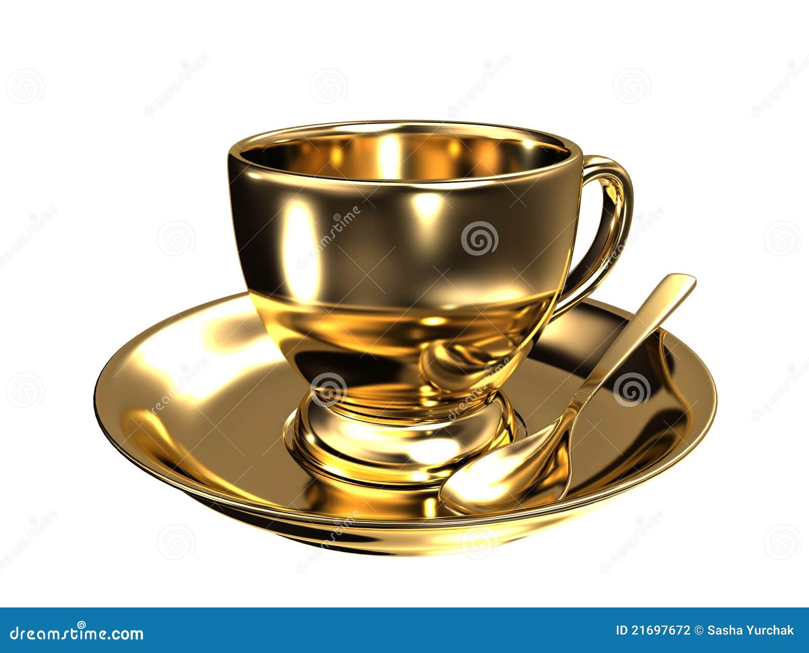 Gold teacup stock illustration. Illustration of beverage 21697672