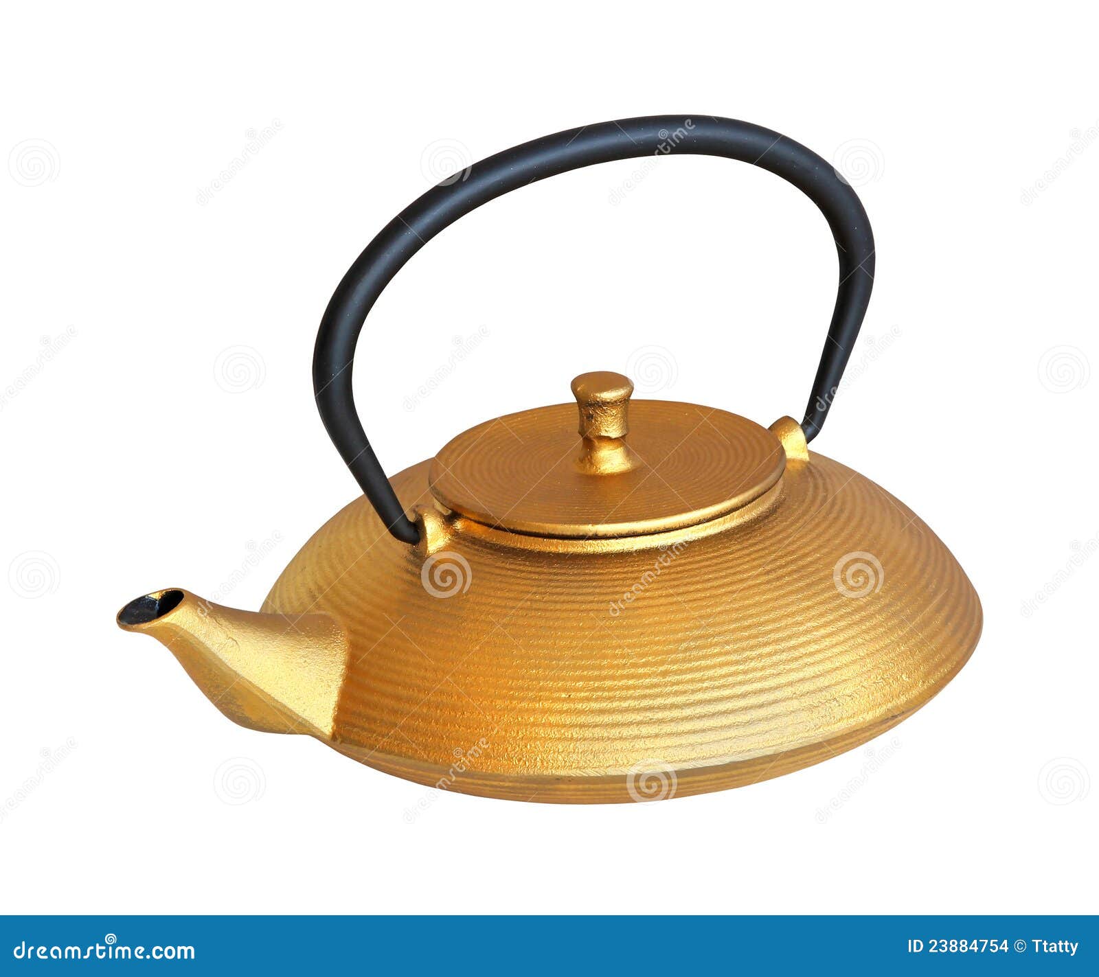 Gold teapot stock photo. Image of retro, vintage, cutout 23884754