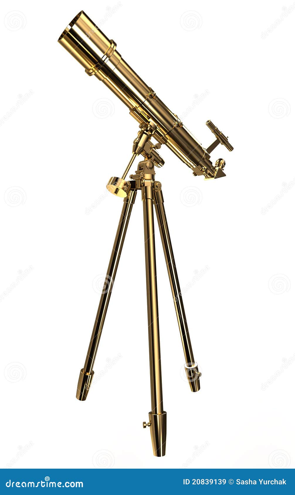 Gold telescope stock illustration. Illustration of tripod 20839139