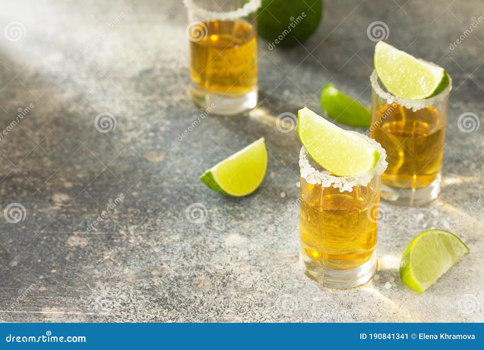 Gold Tequila. Mexican Gold Tequila Shot with Lime and Salt Stock Image ...