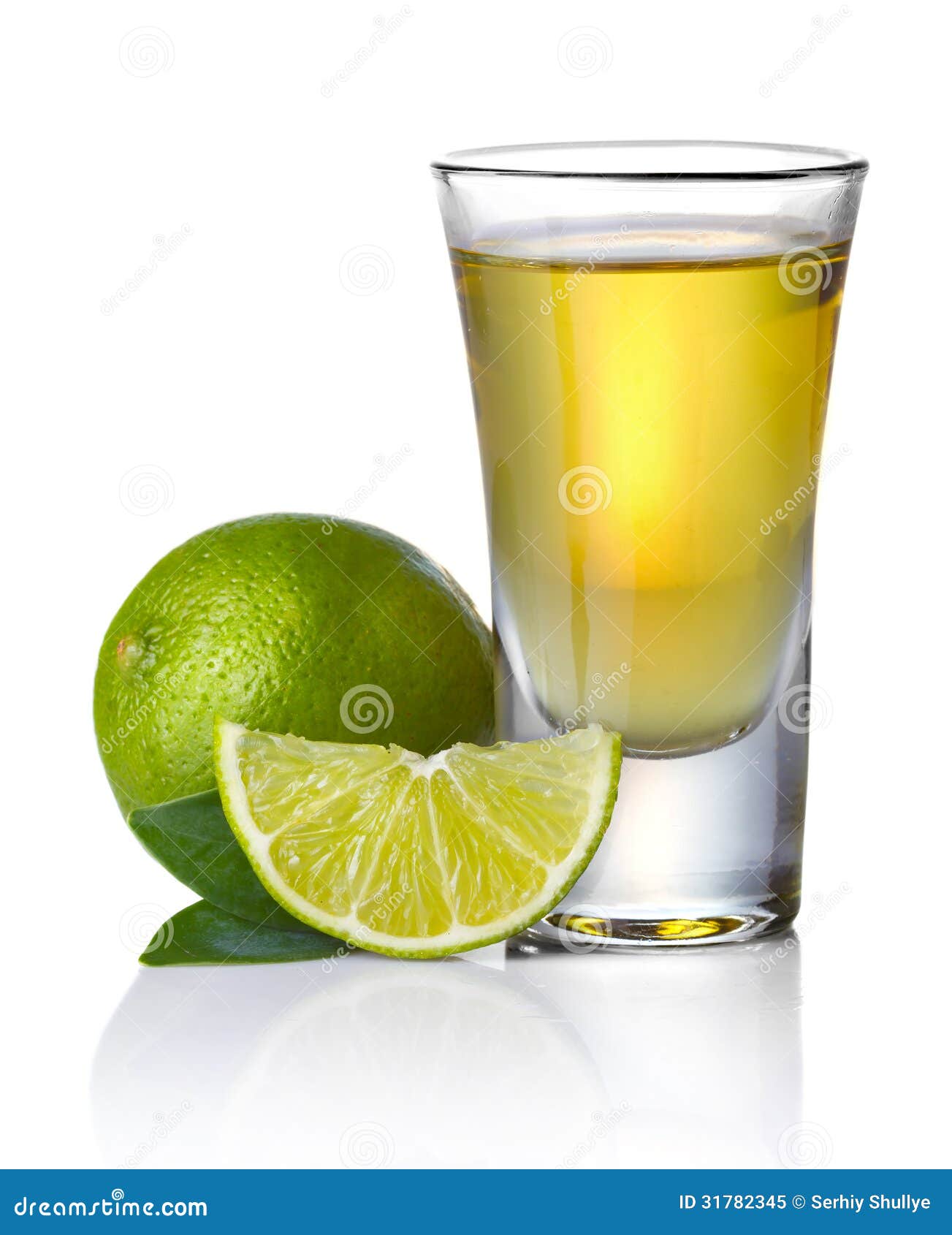 Gold Tequila Shot with Lime on White Stock Image - Image of tequila ...