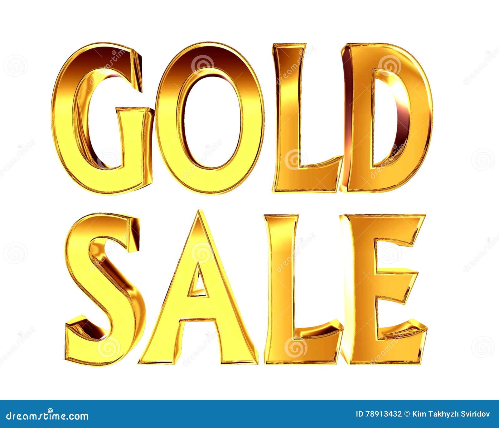 Gold Text Gold Sale on a White Background Stock Illustration