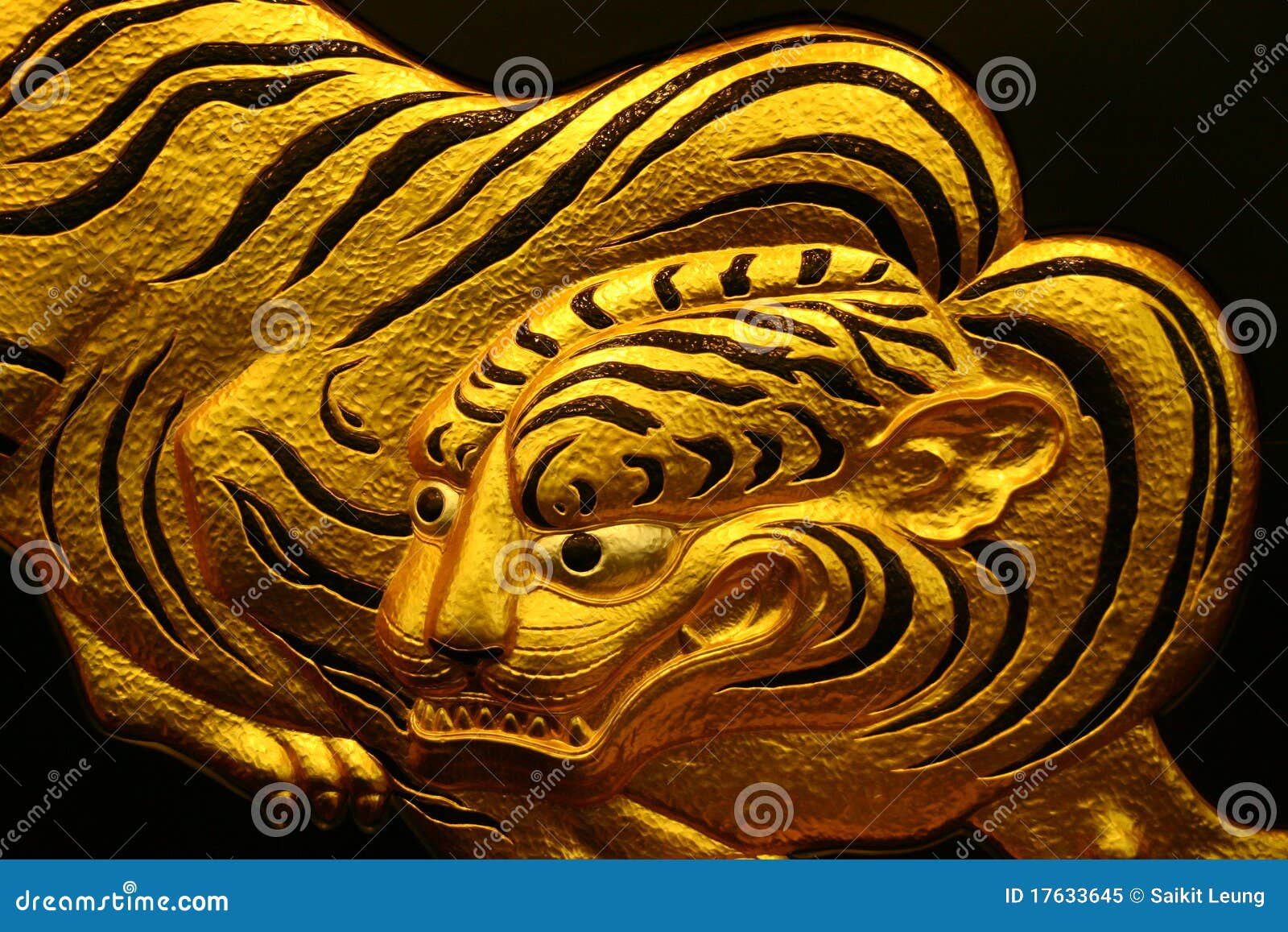 Gold tiger artwork stock image. Image of animals, isolated 17633645