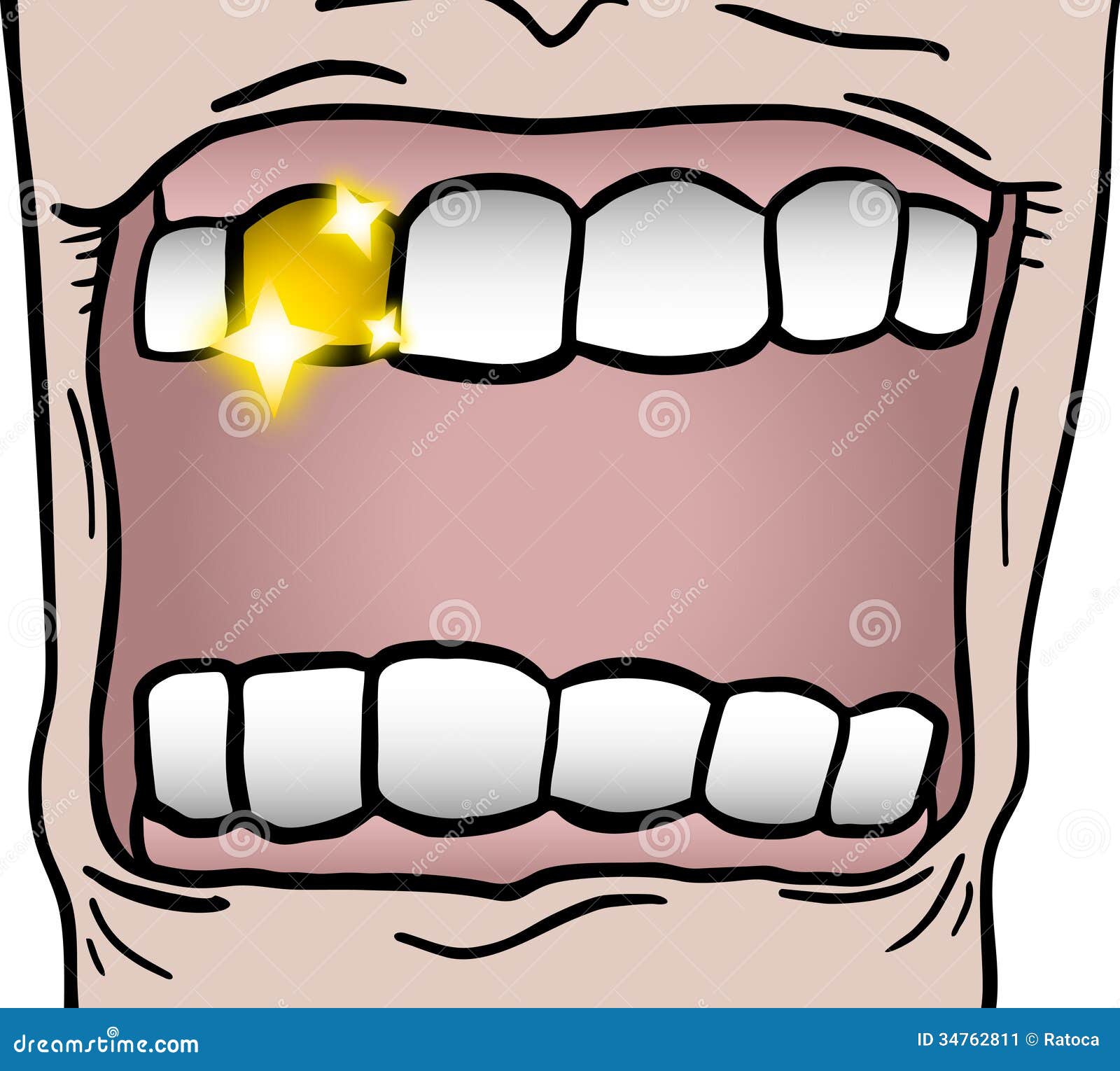 Gold Tooth Cartoon Vector | CartoonDealer.com #34762811
