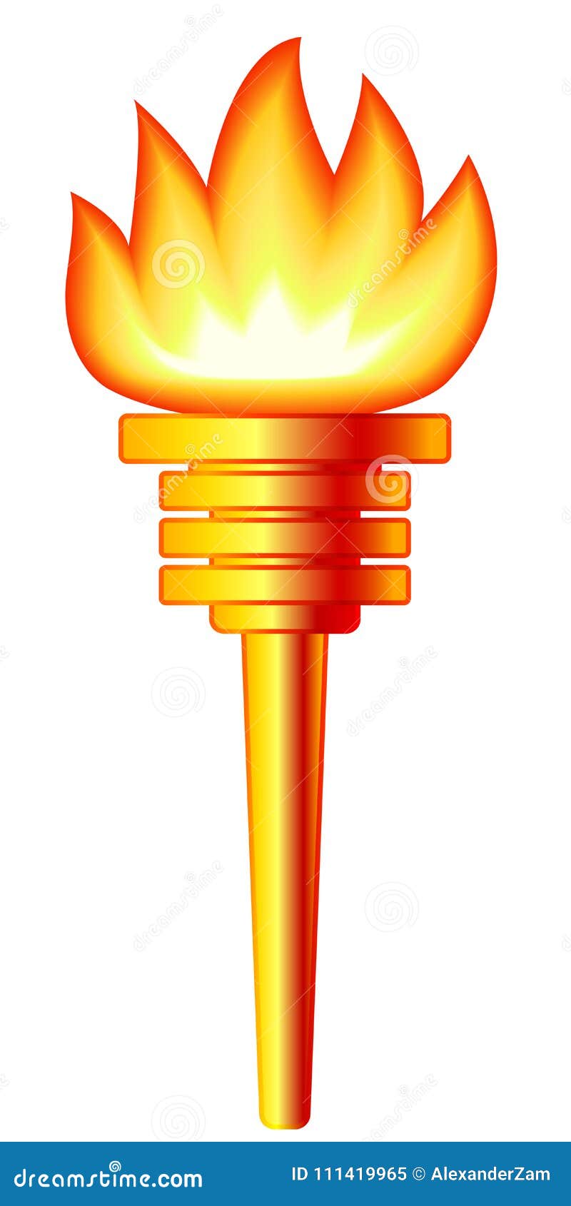 Gold torch illustration stock vector. Illustration of glory - 111419965