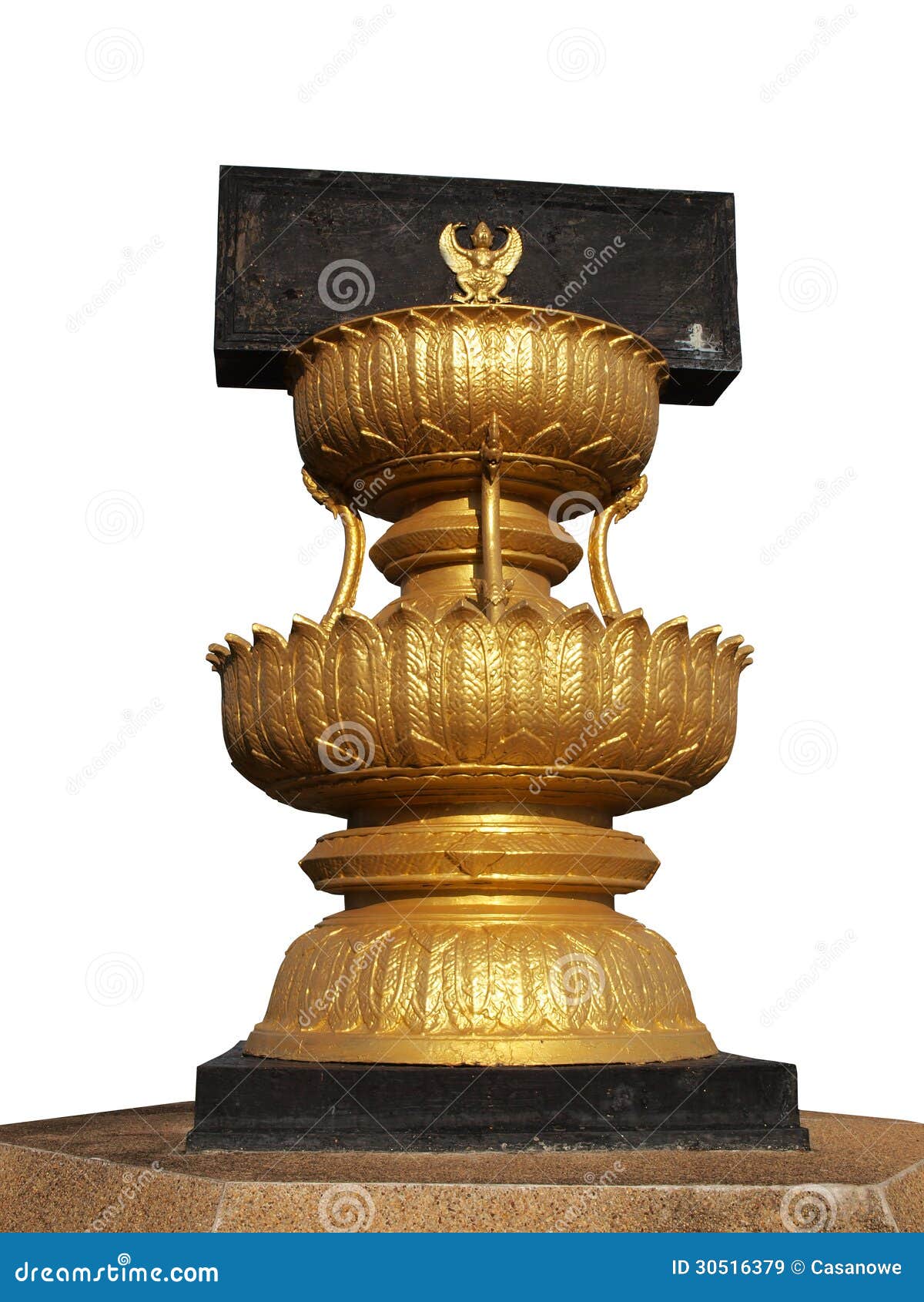 GOLD TRAY with PEDESTALÂ stock image. Image of catering 30516379