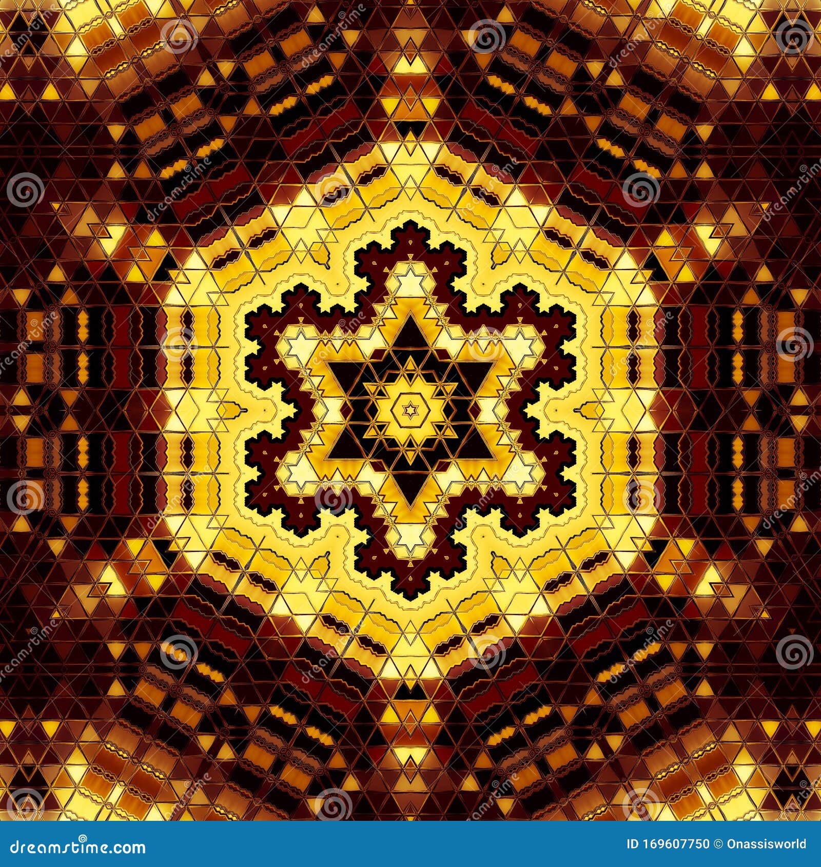 Gold Triangles Shaped Abstract Art Background Stock Illustration