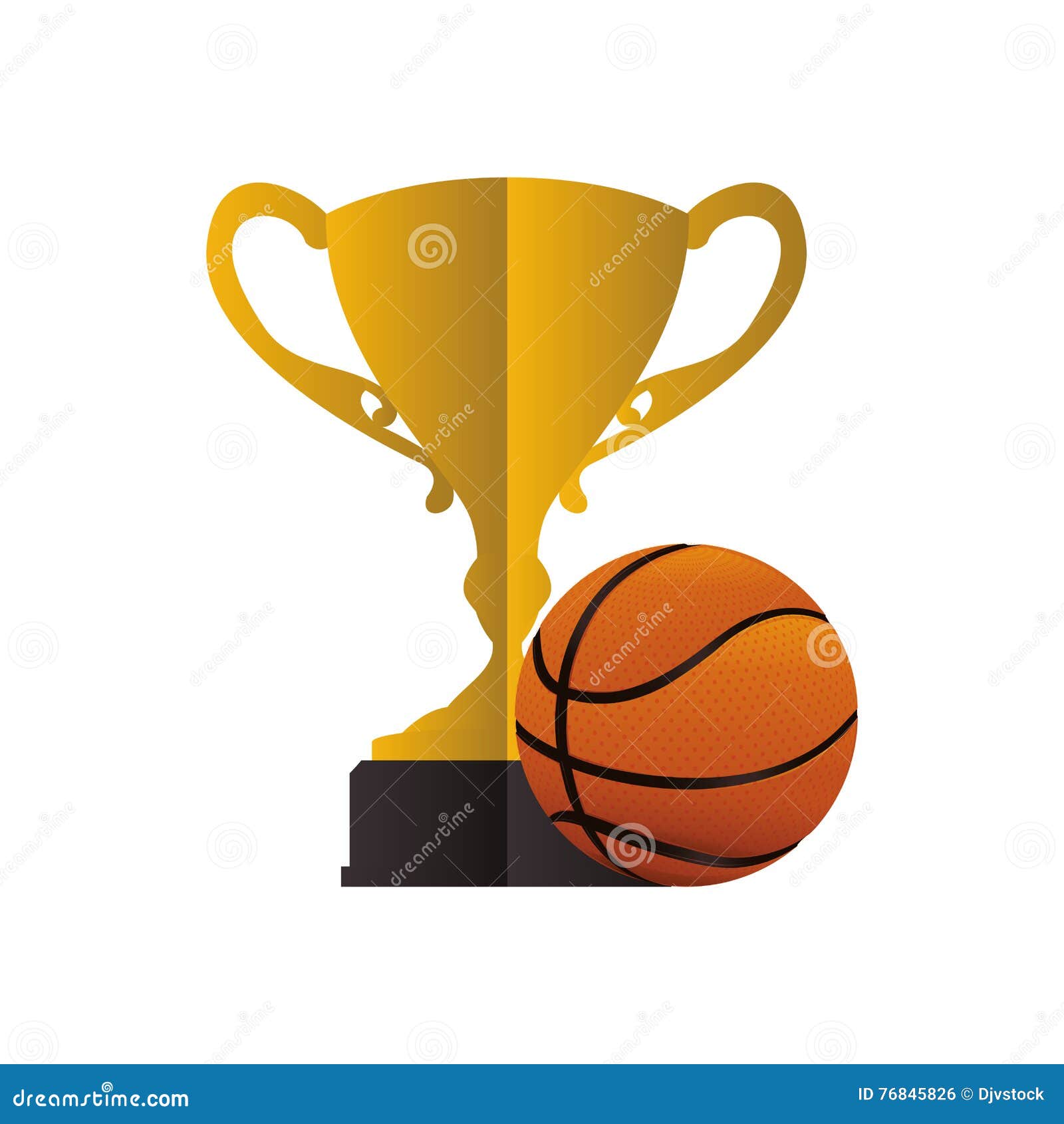 Gold Trophy and Basketball Design Stock Vector - Illustration of