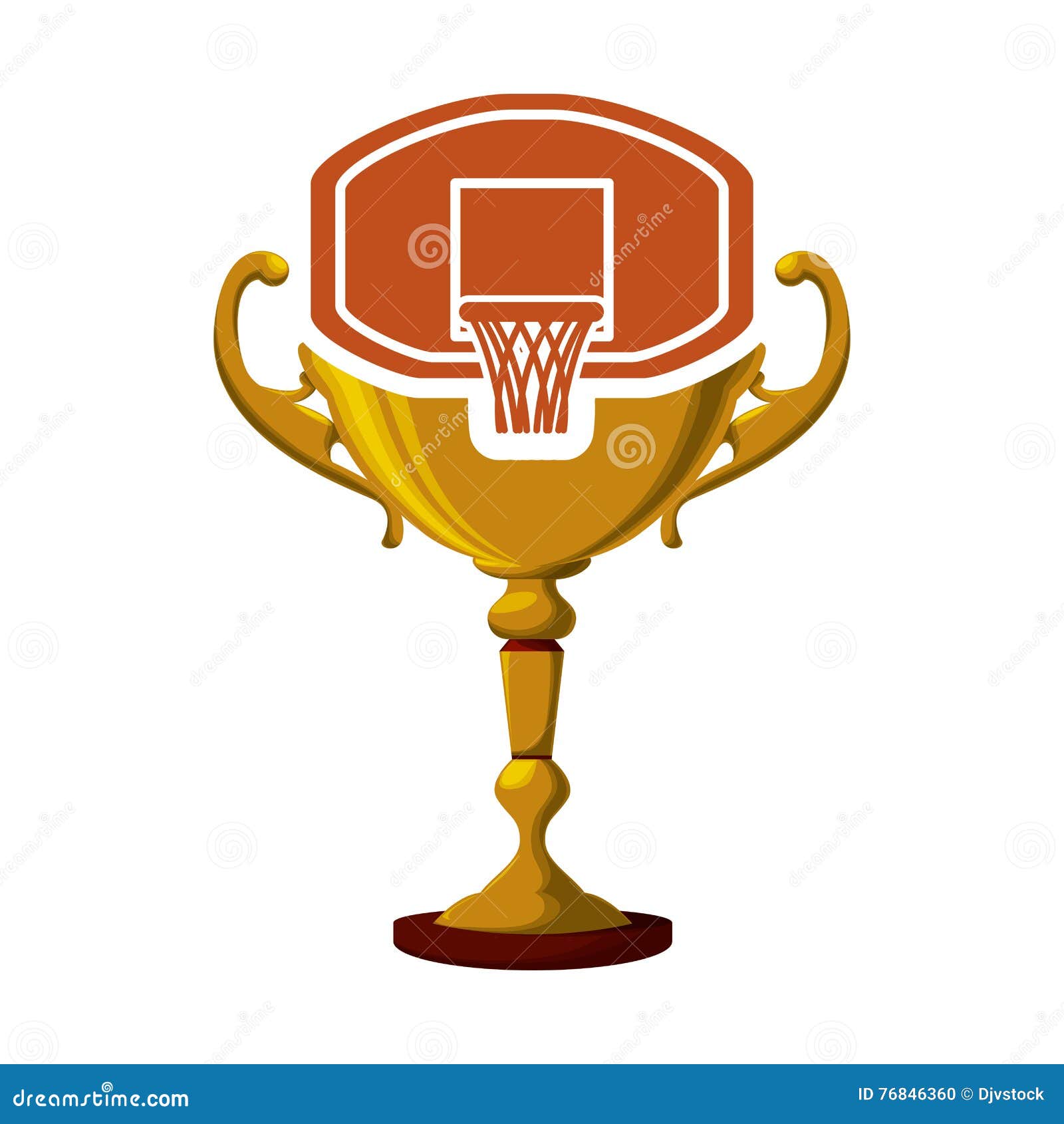 Gold Trophy and Basketball Design Stock Vector - Illustration of