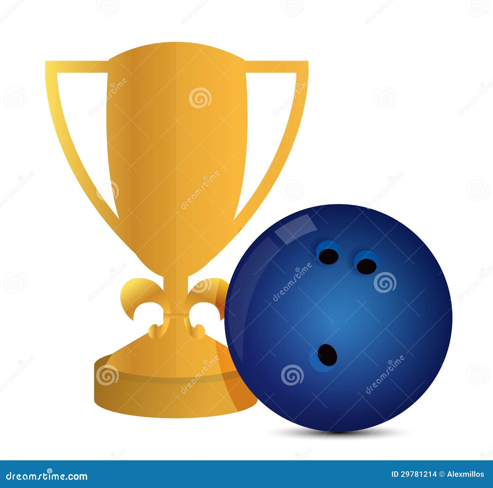 Gold Trophy Cup Bowling stock illustration. Illustration of round