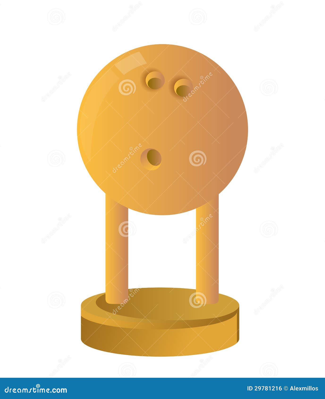 Gold Trophy Cup Bowling stock illustration. Illustration of ball 29781216