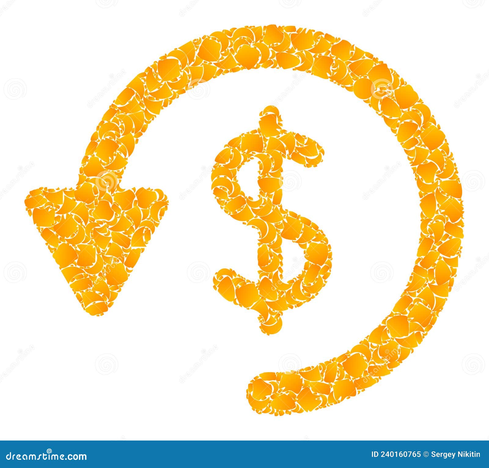Gold Vector Refund Mosaic Icon Stock Vector Illustration of recovery