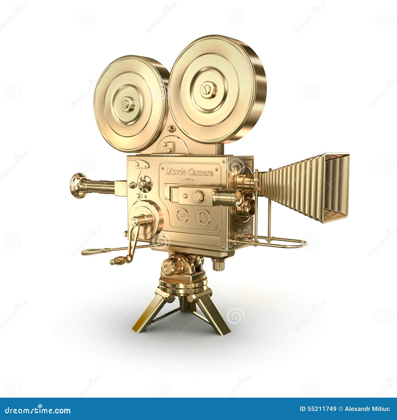 Gold Video Camera On A White Stock Illustration Image 55211749