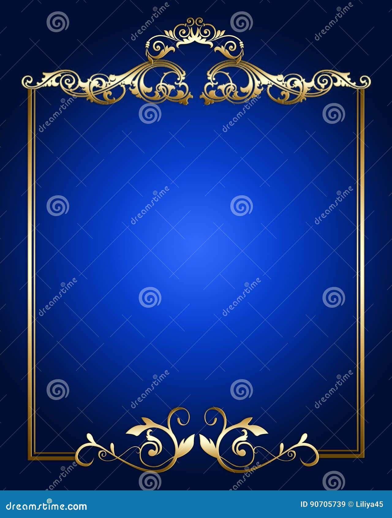 Gold Vintage Border Ornament Stock Illustration - Illustration of ...