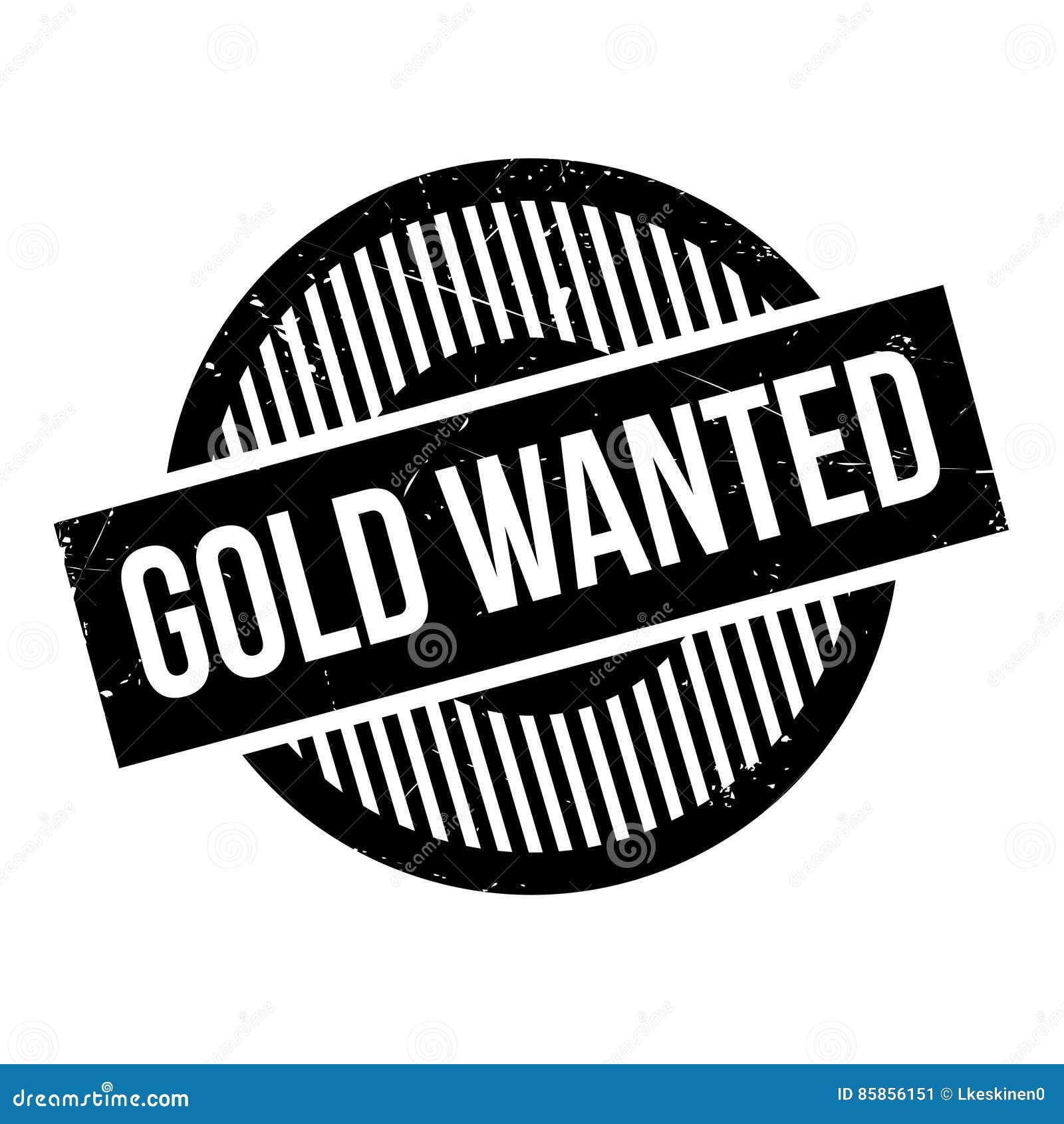 gold wanted rubber stamp