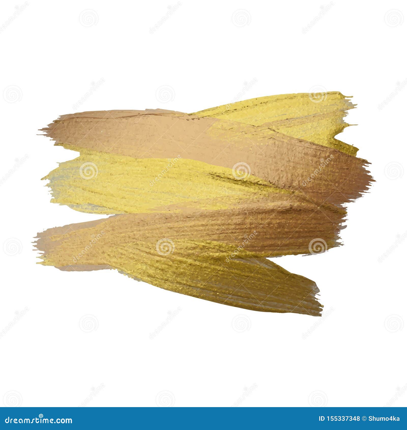Gold watercolor texture paint stain abstract Vector Image