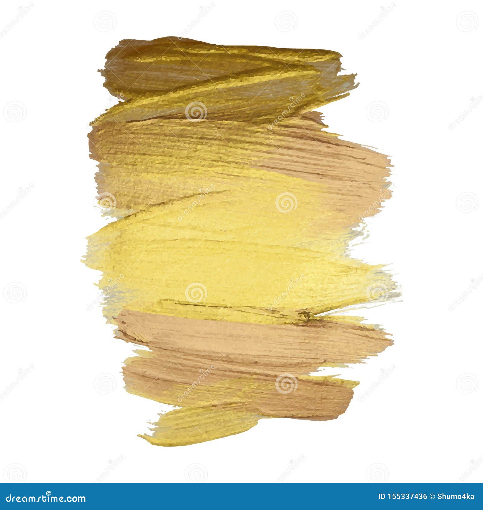 Gold watercolor texture paint stain abstract Vector Image