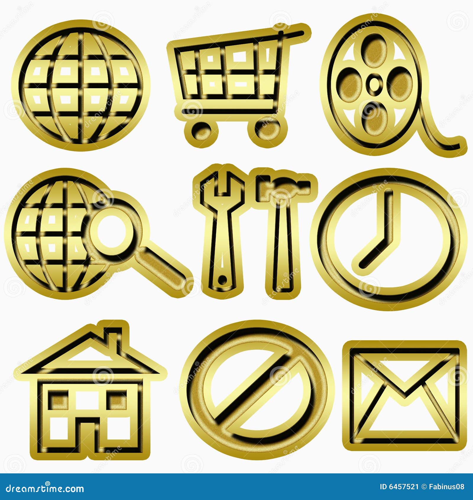Gold web icons stock illustration. Illustration of icons ...