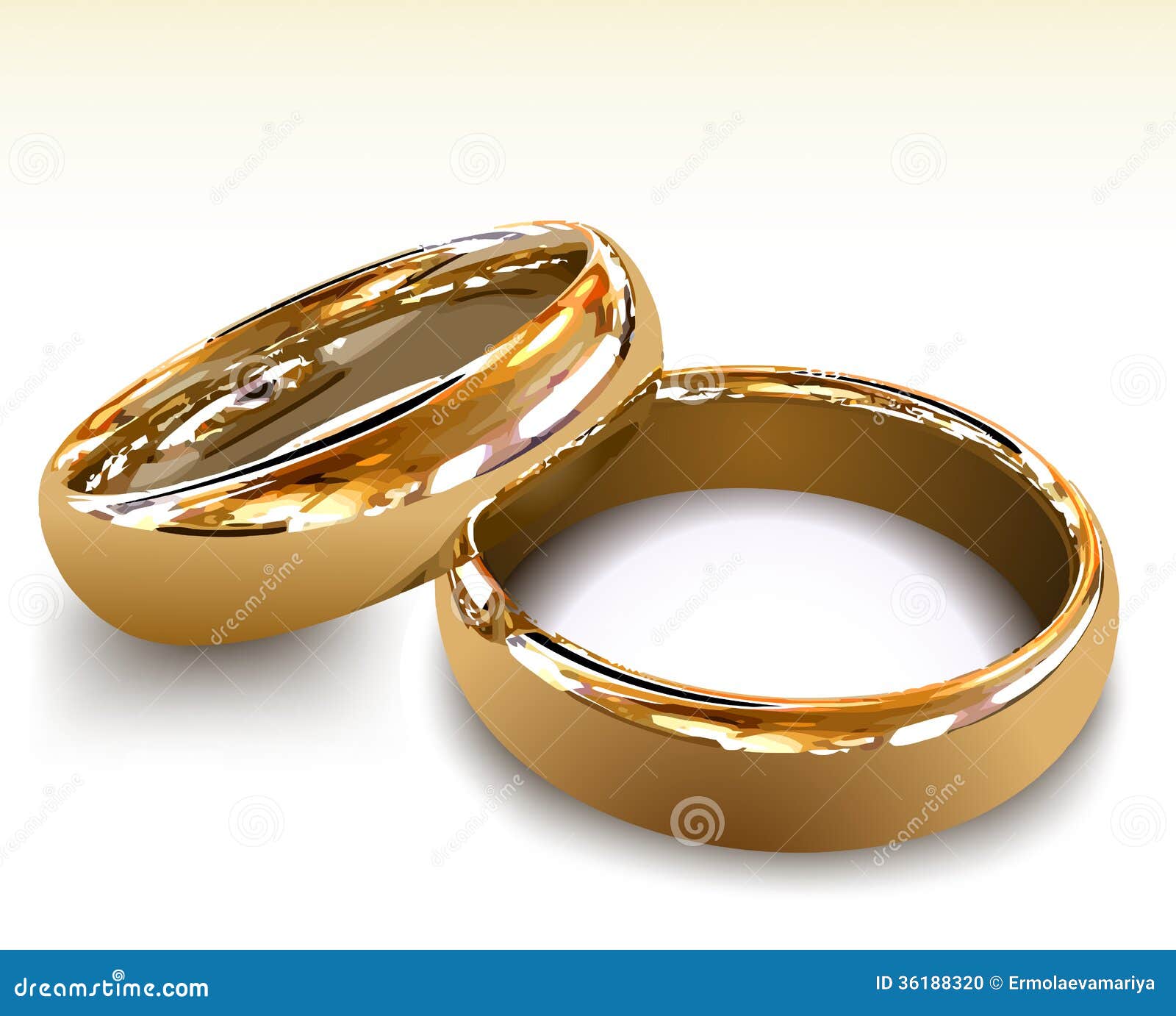 Gold Wedding Rings. Vector Illustration Stock Vector ...