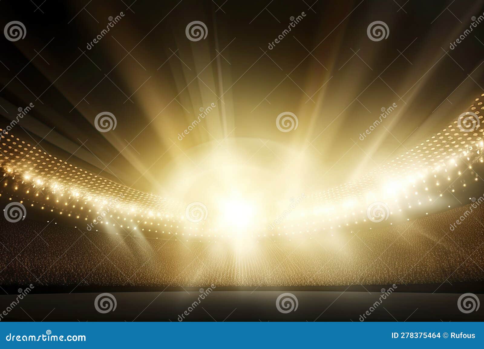 Gold and White Stadium Light Effect Background Stock Illustration