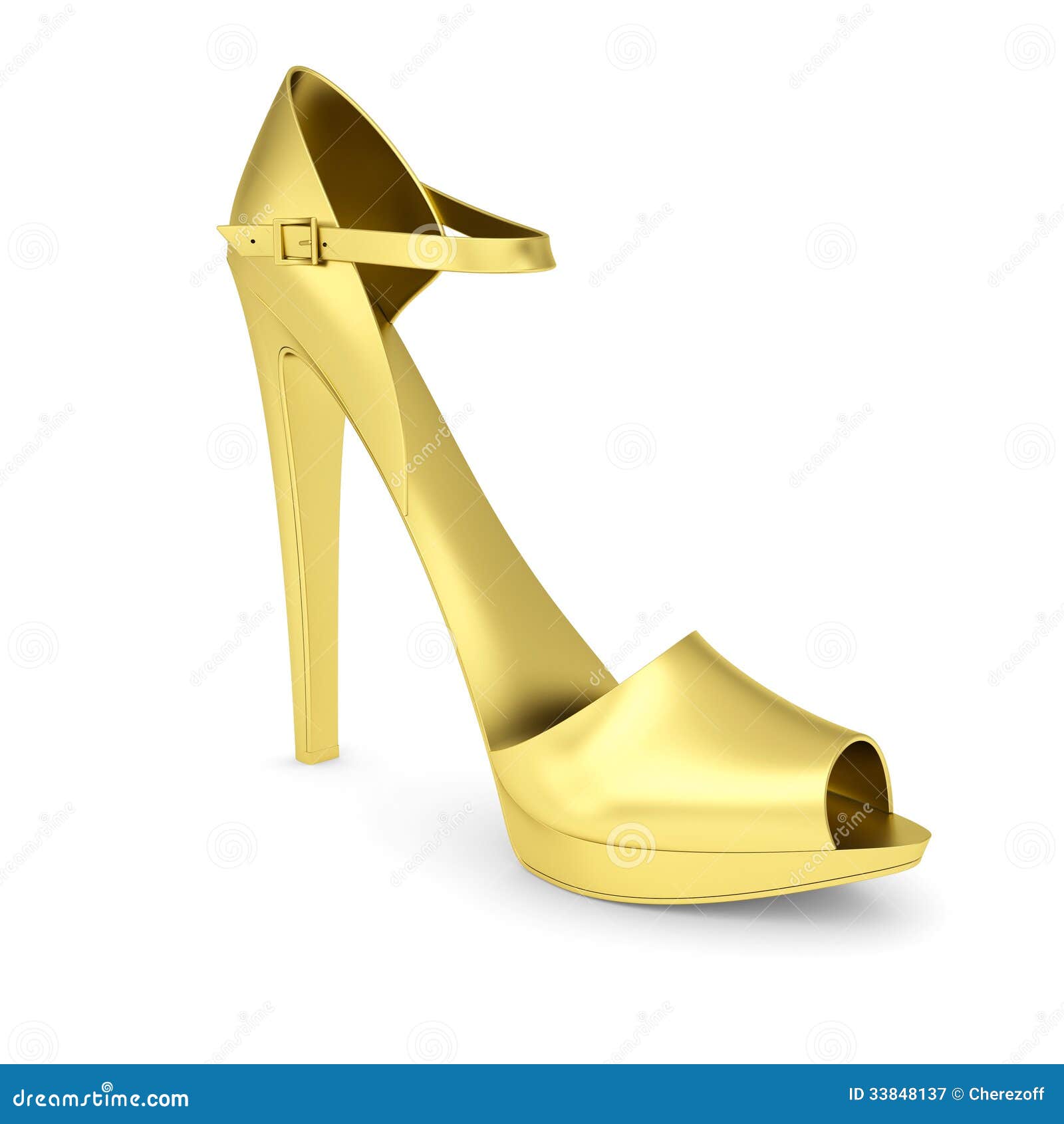 Gold women s shoe stock illustration. Illustration of accessory 33848137