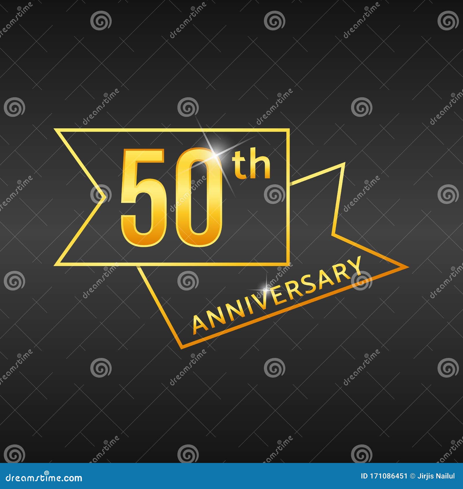 Gold 50 Years Anniversary Celebration Stock Vector - Illustration of ...