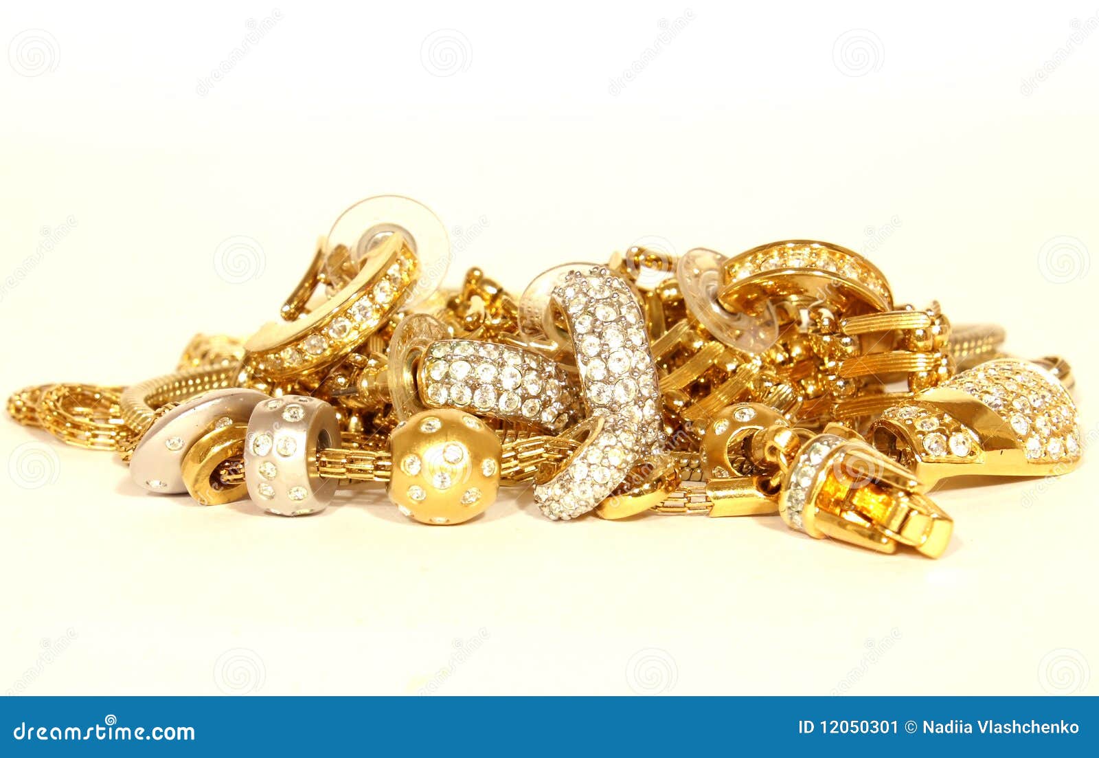 Golden Accessories Isolated Stock Image Image of elegance, precious 12050301