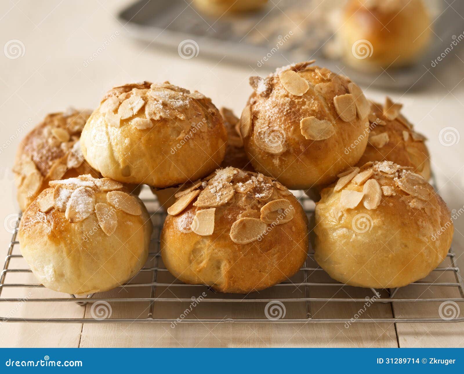 Golden almond buns stock photo. Image of golden, roll 31289714