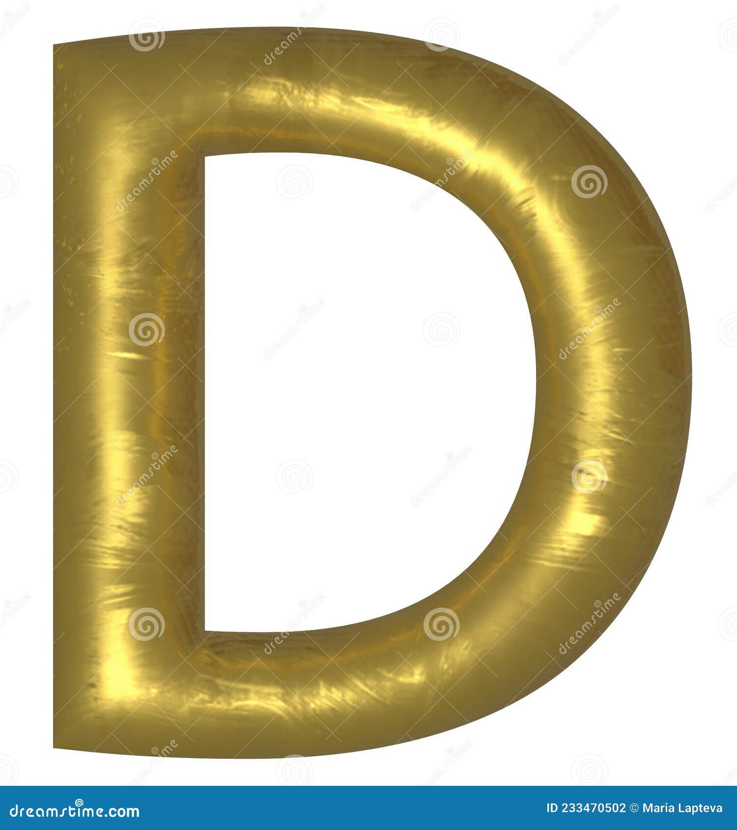 Gold Alphabet Letter Isolated. Letter D. Stock Vector - Illustration of ...